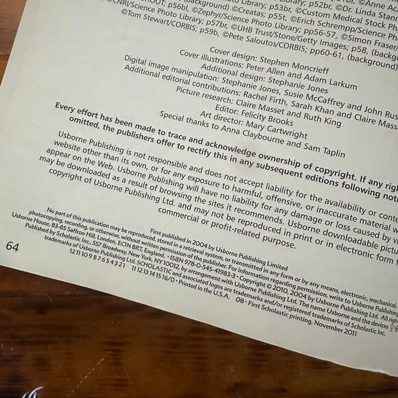 Scholastic Usborne First Encyclopedia Of The Human Body Paperback Book - Picture 3 of 11